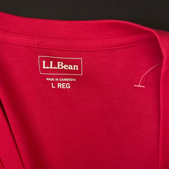 L. L. Bean women’s spring t-shirt cardigan pink hot/ fuchsia, size L Regular - Picture 9 of 11
